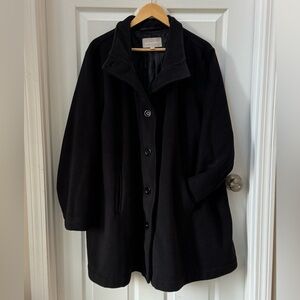 🪴Woman Within 22/24 Black Fleece Swing Coat